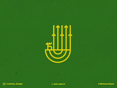 36 Days of Type - J 36dayoftype agriculture animal deer emblem field johndeere logo monogram tractor