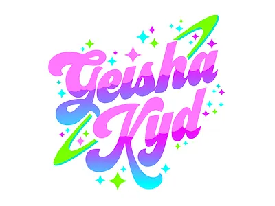 GeishaKyd Logo babe cosmetics cosmetics logo cosmic cosmic paul cosplay cute doll logo logodesign pinup pinup girl planet space stars