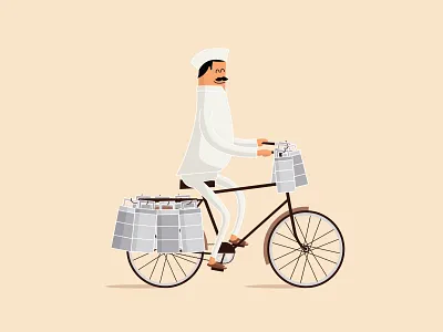 Mumbai Dabbawala character design clean cute cycle dabbawala delivery design flat food foodies freelance graphic illustration lifeline lunch minimal mumbai service tiffin vector