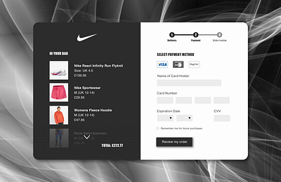 Nike Checkout Page Redesign checkout dailyui dailyui 003 dailyuichallenge design nike sketch ui uidesign ux uxdesign