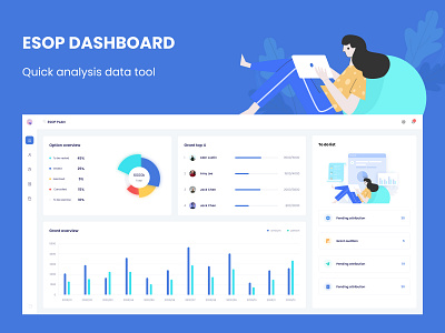 ESOP blue chart concept data design office pie ui ux vector web work