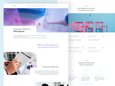 Diagnostics on demand clean doctor medical ui ux webdesign white