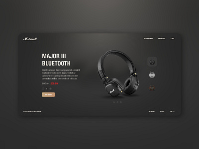 Marshall Website Redesign ( Product Page ) add to cart dark ui headphone headphones marshall product product page redesign sale slider speaker ui design ux design web web app web design website website concept website design websites