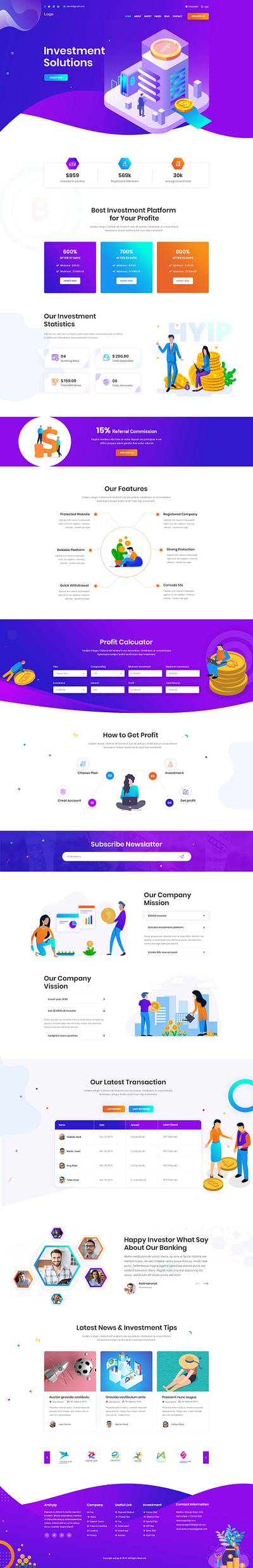 HYIP Investment Business Template