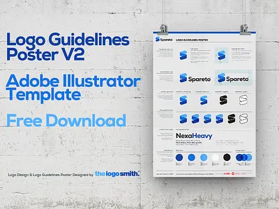 Logo Guidelines Poster V2 Template - Free Download brand design brand guidelines brand identity branding free freebies freelance designer identity logo logo design logo designer logo grid logo guide logo guidelines logo marks logodesign logos portfolio template typography