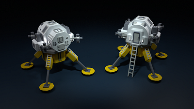 Asset Forge Daily Build: Lunar Lander 3d art asset forge blender3d illustration low poly lunar lander moonlanding render space