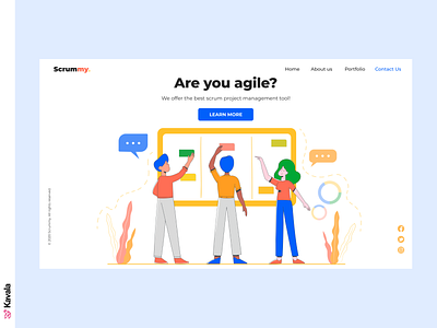 Scrum website agile dailyui figma homepage illustration illustrations kavala landing page organization organization website scrum ui ui design uiux web design