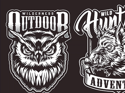 Hunting Vector Emblems adobe illustrator animals animated gif apparel design bear eagle emblem gif gif animated hog hunt hunting hunting vector owl vector vector illustration vintage