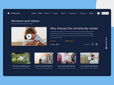 sermons and videos christian christian design christianity design design art designer designs figma sermon ui uiux video webdesign website design