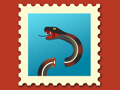 USPS illustration mail photoshop political politics post office snake stamp texture