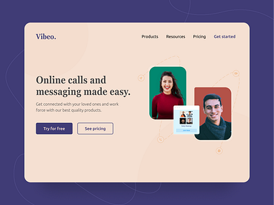 Hero Page for Online Call and Messaging App app design figma interface interfacedesign ui uidesign uiux userinterface ux uxdesign web webdesign