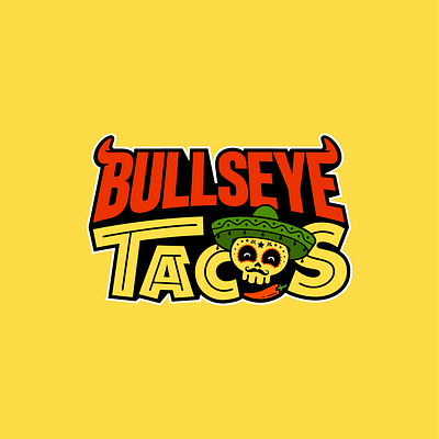 Bullseye Tacos Logo brand design branding design flat icon illustrator logo negativespace typography vector