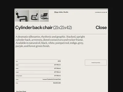 Waka Waka, Product Details chair design ecommerce product typography