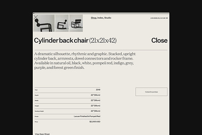 Waka Waka, Product Details chair design ecommerce product typography