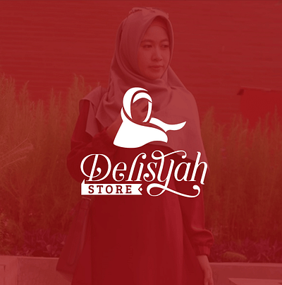 Logo Delisyah Hijab Store branding design logo minimal typography vector