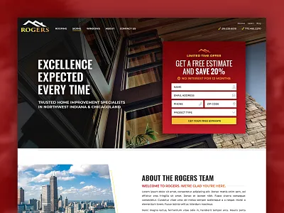 Rogers Roofing design home improvement homepage homepage design roofing web design website website design wordpress wordpress design