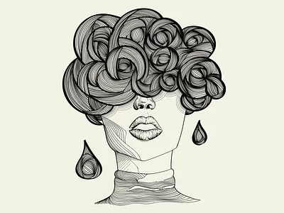 Clouded design illustration linework