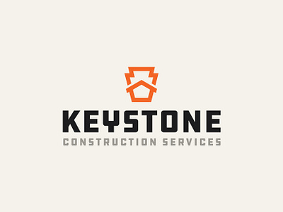 Keystone Construction Services Logo badge badge logo bold brand brand identity branding construction construction logo ddc hardware house house logo icon identity industrial keystone logo logomark retro thicklines