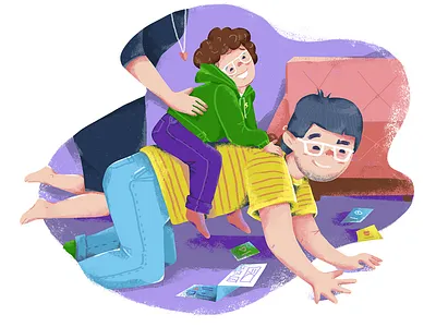 brochure illustration child children family illustration special needs