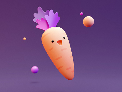 You're the carrot 🥕 to my peas 🥗 3d 3d art 3d artwork blender blender3d blender3dart blendercycles carrot character characterdesign creative cute food emoji food fun happy illustration simple vegan veggies