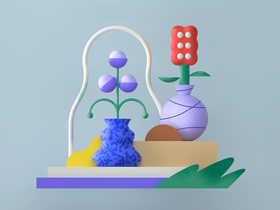 plant composition 🌸💐🌱 2d 3d c4d character cinema4d composition design flower graphic icon illustration leaves minimal pattern plant set shape vase vector web