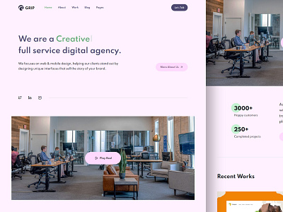Grip - Digital agency landing page agency agency landing page agency website css design landing page landing page design portfolio template ui webdesign website