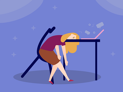 Tired Lady affinity art affinity designer affinity vector character design tired vector artwork vector illustration vector lady working from home working lady