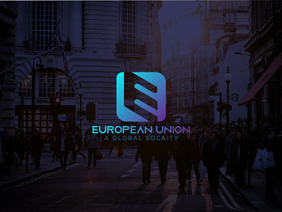 European Union logo brand identity branding business logo creative custom e letter logo european european union flat logo logodesign minimal professional logo unique vector