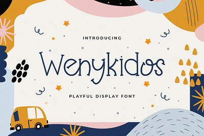 Wenykidos - Playful Display Font beautiful calligraphy children cute decorative fun handlettering handwritten kids kindergarten playful preschool puaencode quirky