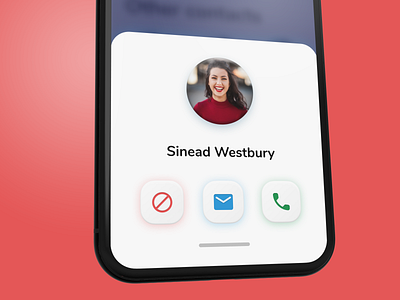 Contact Card button design friend ios product design ui