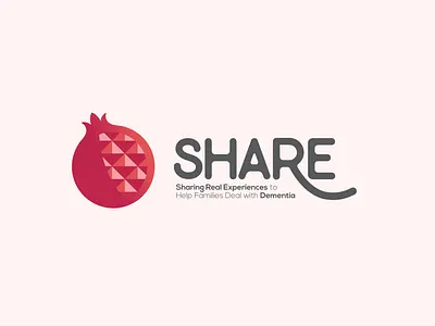 SHARE Logo Redesign branding dementia fruit fruit logo icon logo logo design minimal pomegranate red redesign share startup logo typography vector