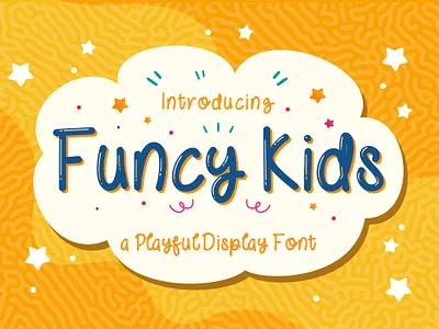Funcy Kids! - Playful Display Font beautiful calligraphy children cute decorative fun handlettering handwritten kids kindergarten playful preschool puaencode quirky
