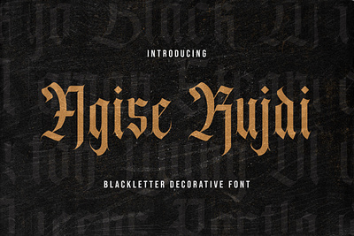 Agise Rujdi - Blackletter Font blackletter brush calligraphy decorative display fraktur gothic graffiti handdrawn handlettering lettering medieval tattoo