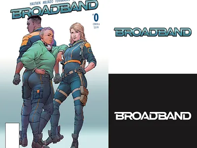 Broadband Logo Design – Angled blue broadband comic books comics logo yellow