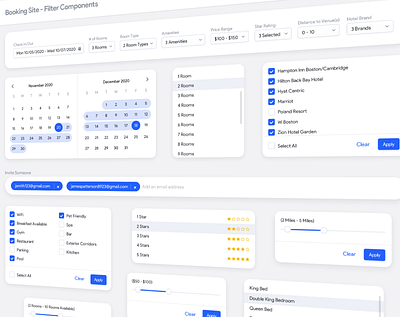 Filter Components UI app calendar checkbox components desktop dropdown filtering filters menu multiselect web