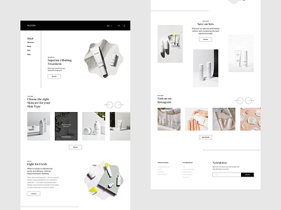 Nuori Skincare Website Personal Design Exploration cosmetics ecommerce ecommerce design editorial fashion layout minimal minimalist modern photography skin skin care skincare typography website whitespace