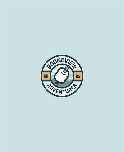 Adventurer Badge adventure adventurer badge badge design blowing rock boone branding camping design hiking illustration logo marshmallow mountains north carolina outdoors photography sticker vector