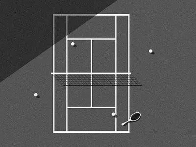 Tennis aesthetic architectural ball design grain grainy graphic design illustration malice favre shapes simple sketch sports symbol tennis