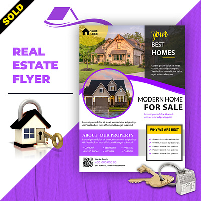 REAL ESTATE FLYER DESIGN animation branding brochure design flyer illustration social media banner social media design typography vector