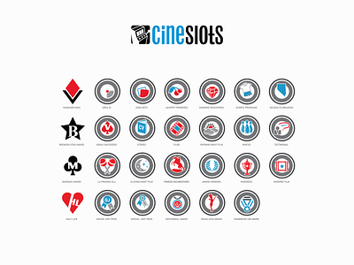 CineSlots App Icons 2009 app branding cinevegas film festival flat icon icon set ios ios 3 las vegas movies vector