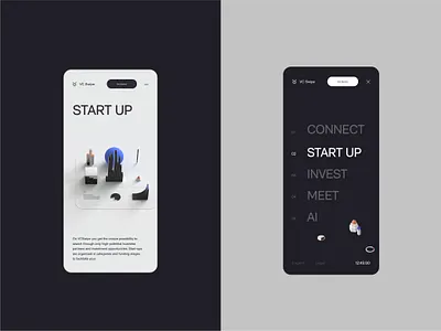 VC Swipe 3d design interface minimal typography ui ux website