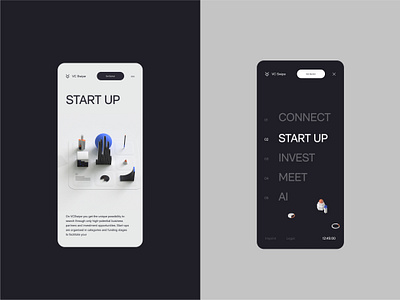 VC Swipe 3d design interface minimal typography ui ux website