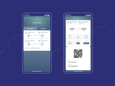 Daily UI 024 Boarding Pass app blue dailyui dailyui024 dark design ui