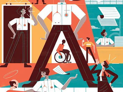 Doctor Do It All character digital doctor editorial folioart hospital illustration medical michael driver