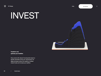 VC Swipe design interface minimal typography ui ux website