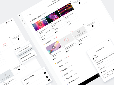 Content Managment audio content forms managment minimalism translations ui uploader ux video