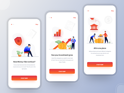 Investment App Splash Screen Design app design banking colorful design gradient illustration illustration art investment minimal onboarding splashscreen typography ui ui design user experience user interface design userinterface ux ux design vector