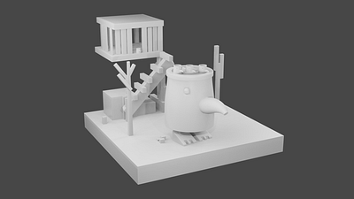 family 3d 3d art blender character clay cute eevee family love warm