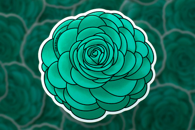 Teal Rose Sticker floral design flower flower illustration sticker design