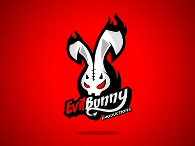 Evil Bunny Production animation avartde bunny bunny logo demon design devil devil logo evil evil bunny evil logo evil rabbit logo flame flaming demon flaming evil illustration